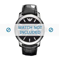 Horlogeband Armani AR0428 Leder Zwart 24mm