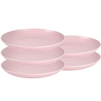 Set van 10x stuks rond kunststof borden oud roze 25 cm