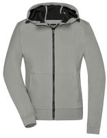 James & Nicholson JN1145 Ladies´ Hooded Softshell Jacket - /Light-Grey/Black - S