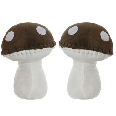 Deurstopper paddenstoel - 2x - bruin - kinderkamer - 17 x 17 x 23 cm - herfst