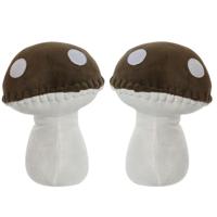 Deurstopper paddenstoel - 2x - bruin - kinderkamer - 17 x 17 x 23 cm - herfst