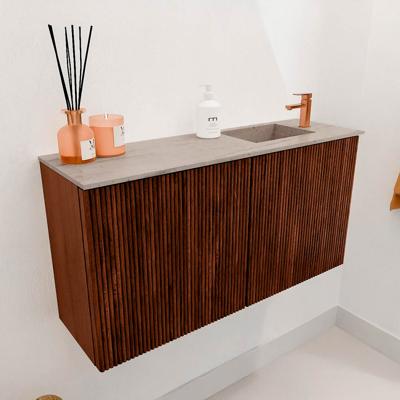Toiletmeubel Mondiaz Joya Dlux | 80 cm | Meubelkleur Ruby | Faye wastafel Saba Wasbak Rechts | 1 kraangat