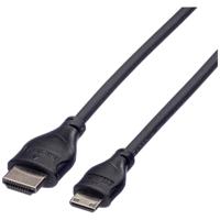 ROLINE Monitorkabel HDMI High Speed met Ethernet, HDMI Male - Mini HDMI Male, 0,8 m - thumbnail