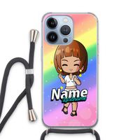 Chibi Maker vrouw: iPhone 13 Pro Transparant Hoesje met koord