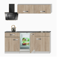 kitchenette 180cm incl koelkast en kookplaat RAI-876 - thumbnail