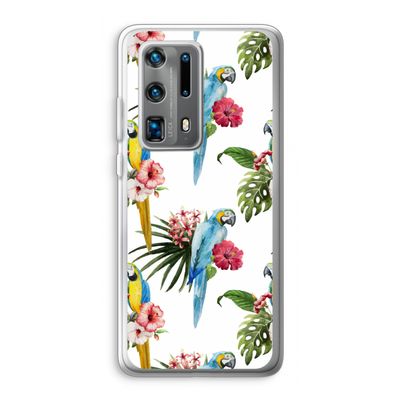 Kleurrijke papegaaien: Huawei P40 Pro Plus Transparant Hoesje
