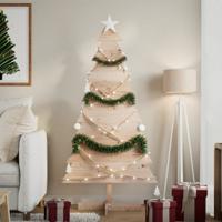 VidaXL Kerstdecoratie kerstboom 150 cm massief grenenhout VidaXL Kerstdecoratie kerstboom 150 cm massief grenenhout