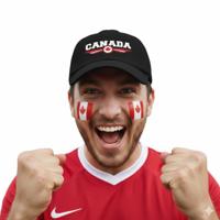 Canada supporters set - baseballcap zwart - met vlag schminkstift - volwassenen - landen
