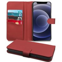 Høyde - Vegan lederen bookcase hoes - 100% Biologisch Afbreekbaar - iPhone 12 / 12 Pro - Rood