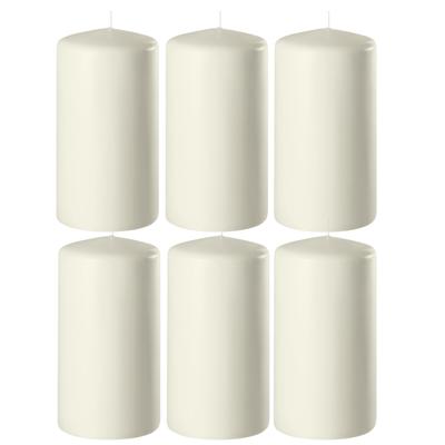 Enlightening Candles Cilinder/stompkaars - 6x - ivoor wit - D6 x H8 cm - 27 branduur Enlightening Candles Cilinder/stompkaars - 6x - ivoor wit - D6 x H8 cm - 27 branduur