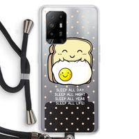 Sleep All Day: Oppo A94 5G Transparant Hoesje met koord