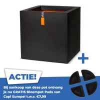 Urban Smooth NL IV bloempot vierkant zwart 50x50x50 cm plantenbak Capi