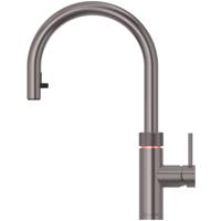 Quooker Flex Round Keukenkraan - Kokend - Warm & Koud Water - Uittrekbare Slang - Kindveilige Dubbeldruk - Gunmetal