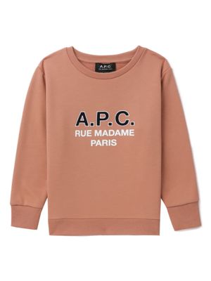 A.P.C. KIDS sweat Joy en coton - Rose