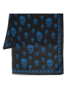 Alexander McQueen skull-print silk scarf - Noir