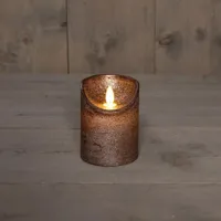 Anna&apos;s Collection LED kaars flame effect rustiek 7.5x10cm brons 1 stuks