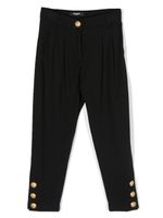 Balmain Kids pantalon taille haute à manches boutonnées - Noir - thumbnail