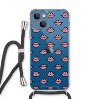 Lipjes: iPhone 13 Transparant Hoesje met koord Lipjes: iPhone 13 Transparant Hoesje met koord