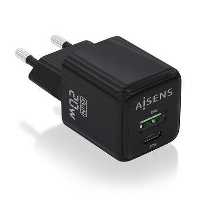 Oplader Aisens ASCH-20W2P011-BK 20 W Zwart (1 Stuks)