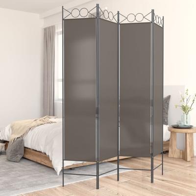 Kamerscherm met 4 panelen 160x200 cm stof antracietkleurig