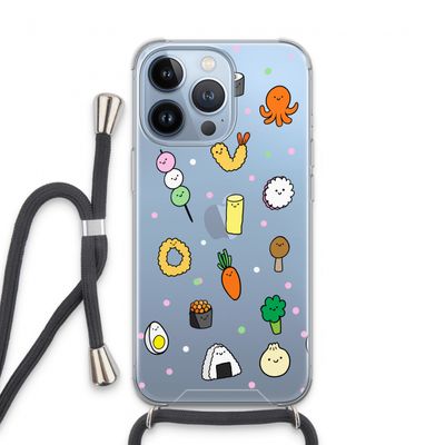 Happy bento friends: iPhone 13 Pro Transparant Hoesje met koord