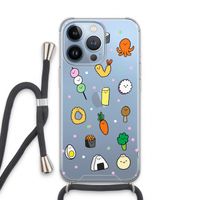 Happy bento friends: iPhone 13 Pro Transparant Hoesje met koord