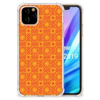 Apple iPhone 11 Pro Doorzichtige Silicone Hoesje Batik Oranje