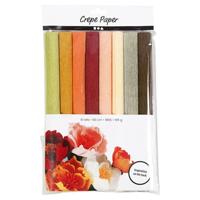 Creativ Company Crêpepapier, vel 25x60 cm, crêpe-verhouding: 180%, 105 gr, pastelkleuren, 8 vel/ 1 doos