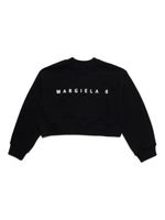 MM6 Maison Margiela Kids sweat crop à logo imprimé - Noir - thumbnail