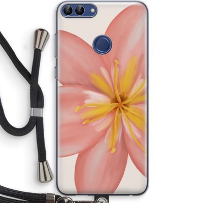 Pink Ellila Flower: Huawei P Smart (2018) Transparant Hoesje met koord