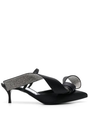 AREA x Sergio Rossi mules Marquise 50 mm à nœud strassé - Noir