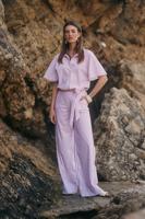 Maggie pinstripe jumpsuit - pale pink/dark blue - 12802