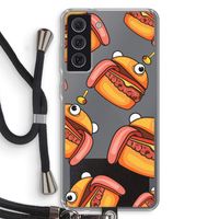 Hamburger: Samsung Galaxy S21 FE Transparant Hoesje met koord