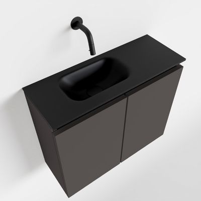 Toiletmeubel Mondiaz Ture | 60 cm | Meubelkleur Dark grey | Eden wastafel Urban Links | Zonder kraangat