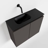 Toiletmeubel Mondiaz Ture | 60 cm | Meubelkleur Dark grey | Eden wastafel Urban Links | Zonder kraangat