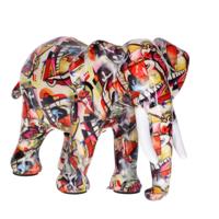 Spaarpot - olifant - luxe kwaliteit - rood - keramiek - 22 cm - thumbnail