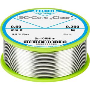 Felder ISO-Core Clear Sn100Ni+ Soldeertin Spoel Sn99,25Cu0,7Ni0,05 0.250 kg 0.5 mm