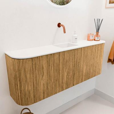 Toiletmeubel Mondiaz Joya | 113.2 cm | Meubelkleur Oak | Faye wastafel Talc Midden | Zonder kraangat(en) Toiletmeubel Mondiaz Joya | 113.2 cm | Meubelkleur Oak | Faye wastafel Talc Midden | Zonder kraangat(en)