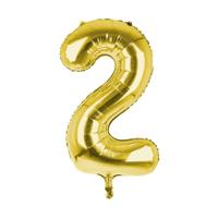 Cijfer Ballon '2' Goud (100CM) Cijfer Ballon '2' Goud (100CM)