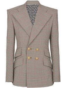 Balmain blazer croisé à motif Prince de Galles - Marron