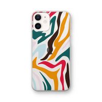 Colored Zebra: iPhone 12 Transparant Hoesje