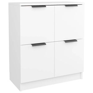 The Living Store Houten dressoir - Bijzetkast 60x30x70cm - Wit