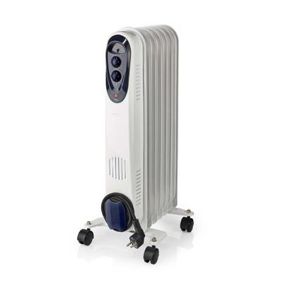 Nedis htoi30wt7 mobiele olieradiator 600 / 900 / 1500 w 7 vinnen instelbare thermostaat 3 warmte standen omvalpreventie wit