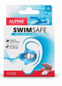 Alpine SwimSafe - Zwem oordoppen - Voorkomt oorpijn - Met filters - Wit - SNR 10 dB - 1 paar