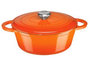 ERNESTO Gietijzeren braadpan Ø25 cm Ovaal (Oranje)