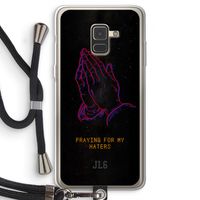 Praying For My Haters: Samsung Galaxy A8 (2018) Transparant Hoesje met koord