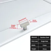 Zwart Vierkant Meubelhandvat - Aluminiumlegering | Verschillende Maten | Inclusief Schroeven