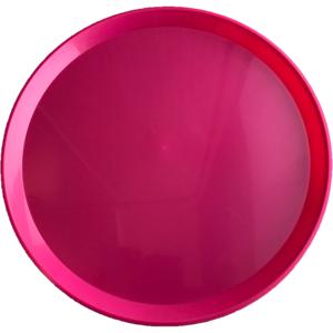 Rond dienblad/serveerblad - Roze - kunststof - Dia 34 x H2 cm - Serveren - Kopjes/glazen