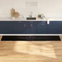 Keuken Vloerkleed Zwart 300 x 60 cm Fluweel