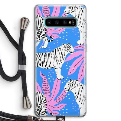 Tijger: Samsung Galaxy S10 Plus Transparant Hoesje met koord